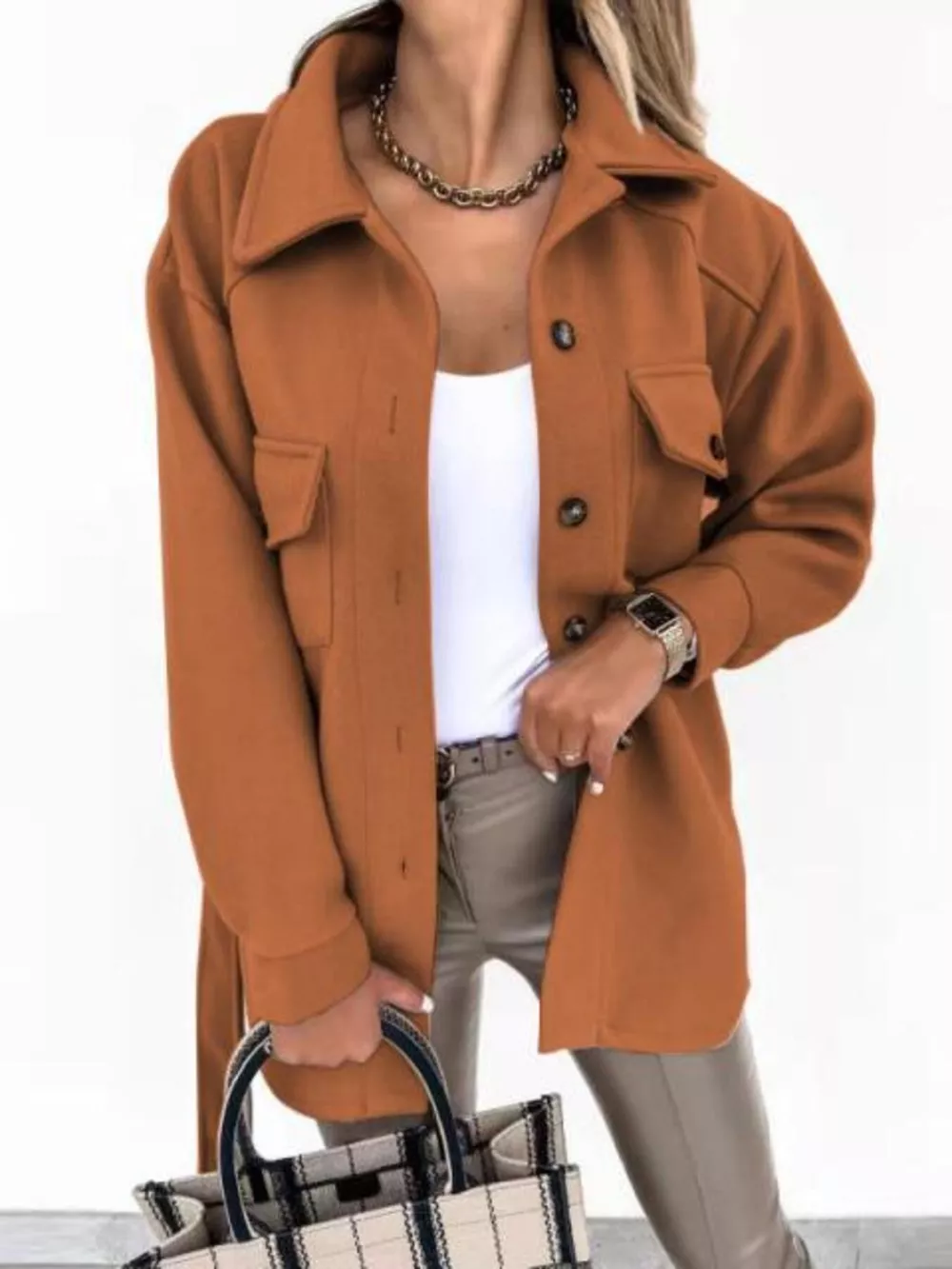 Button-Down Tie Waist Coat, image 12