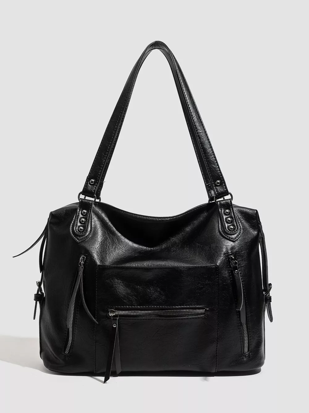 Multi-Pocket Zippered Shoulder Bag, image 6