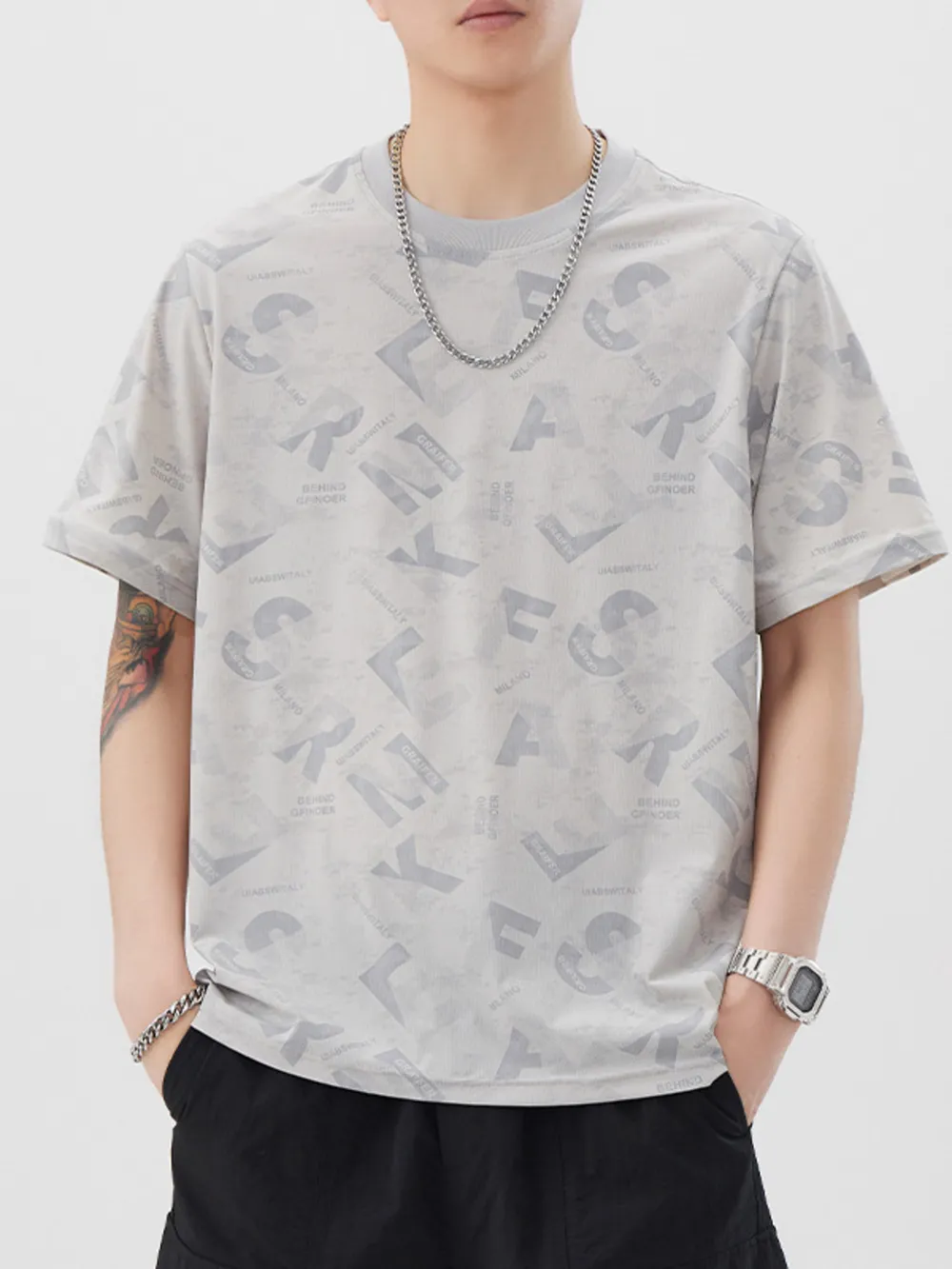 Men's Plus Size Round Neck Graphic T-Shirt, image 3