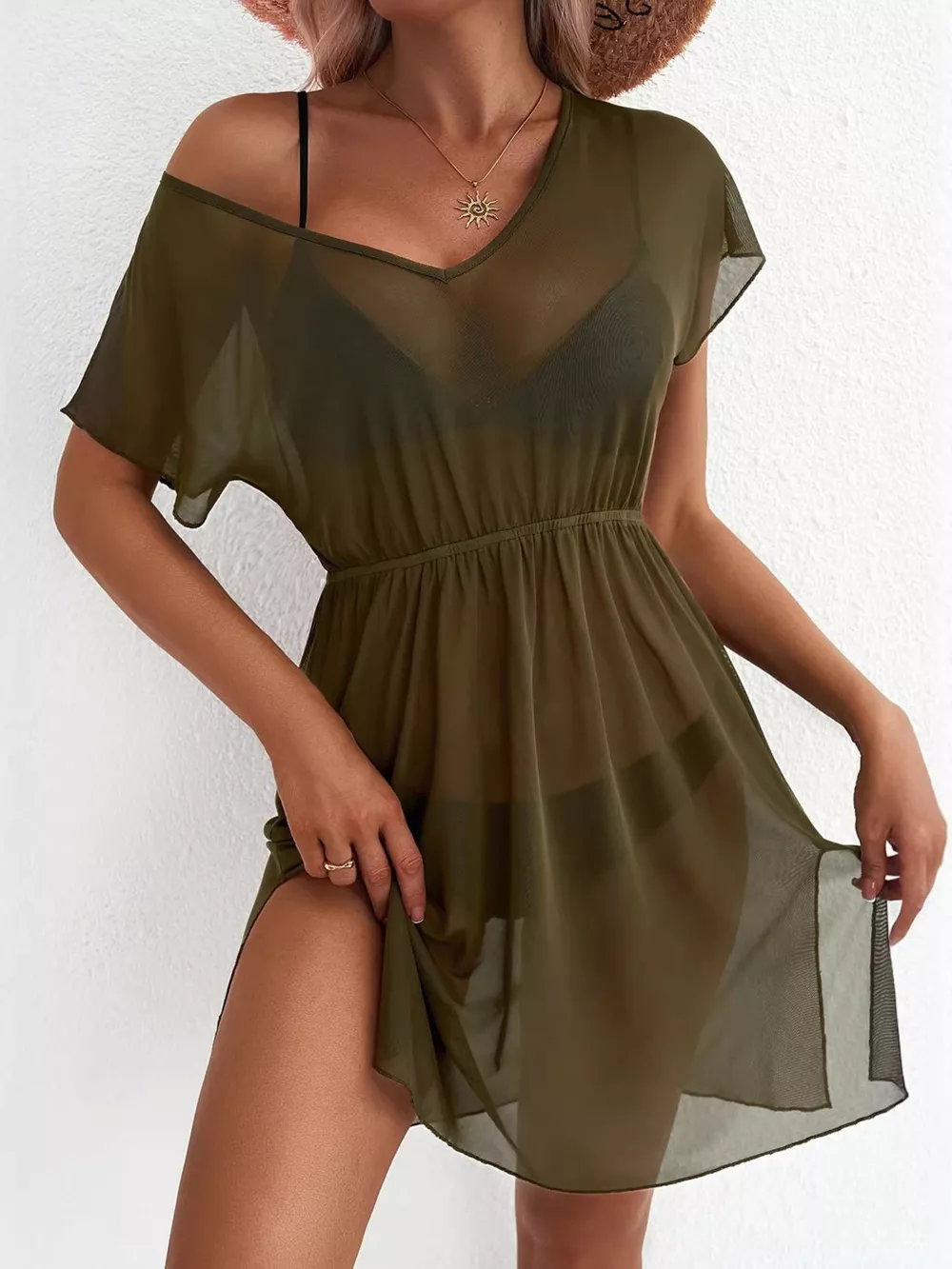Printed Short Sleeve Mini Dress, image 23