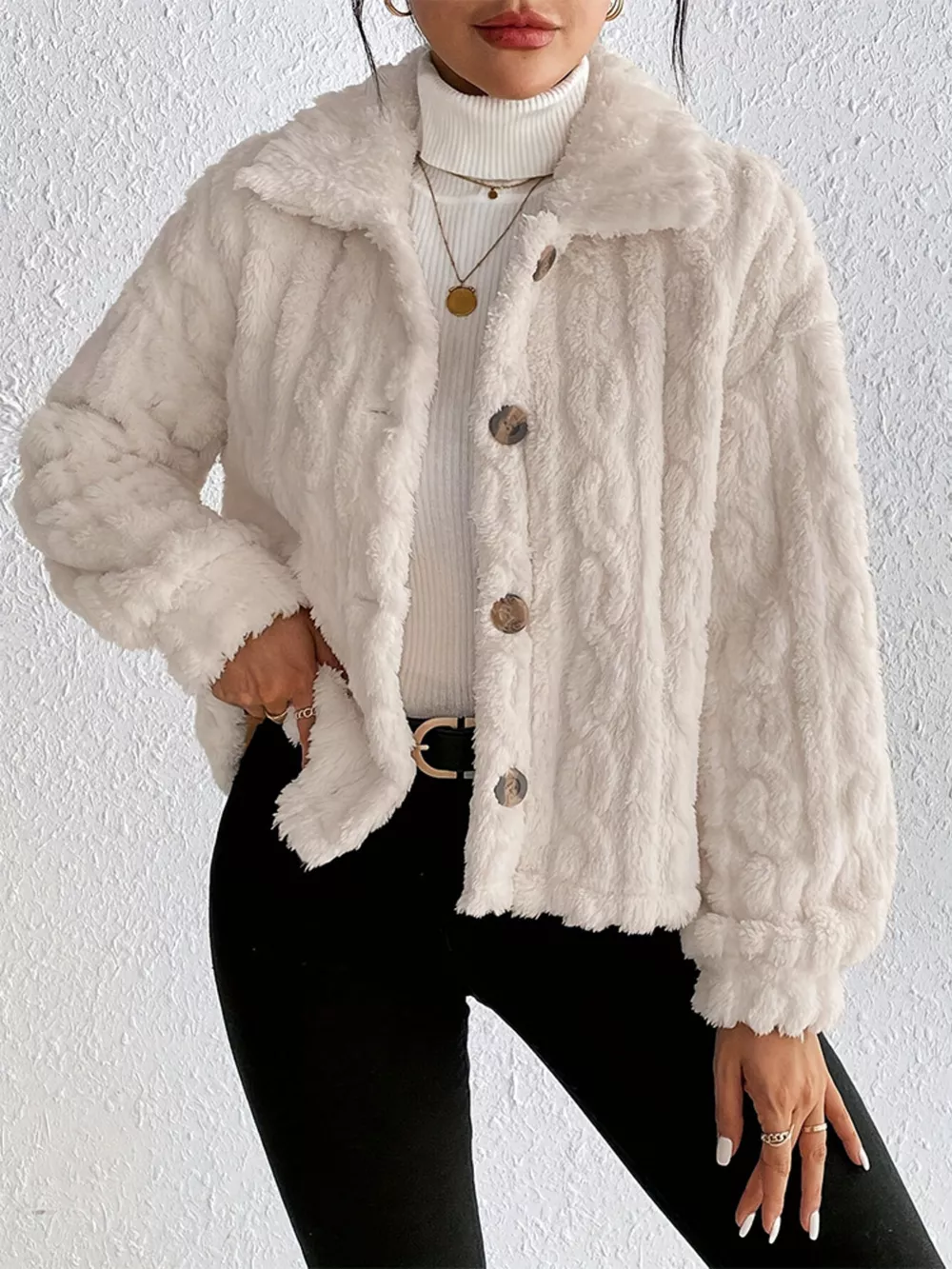 Cozy Fleece Button-Up Outerwear, image 10