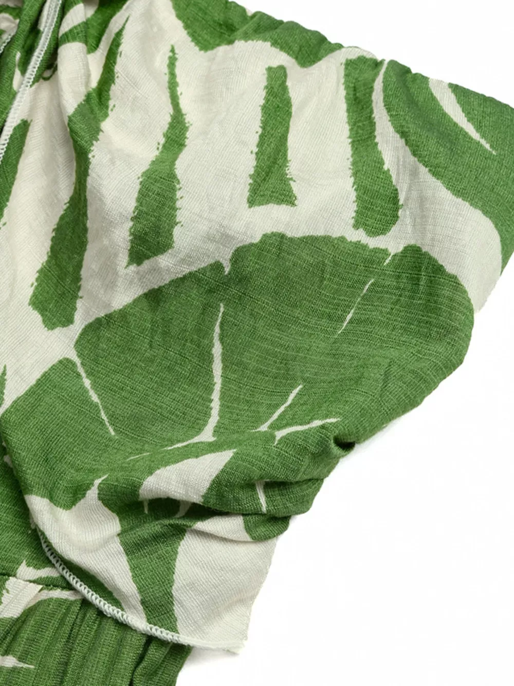 Tropical Print Tie Front Strapless Wide Leg Jumpsuit, image 9