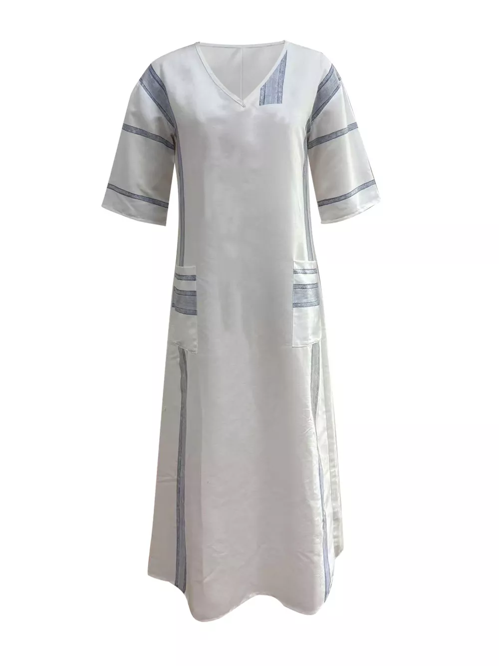 Striped V-Neck Maxi Dress, image 6