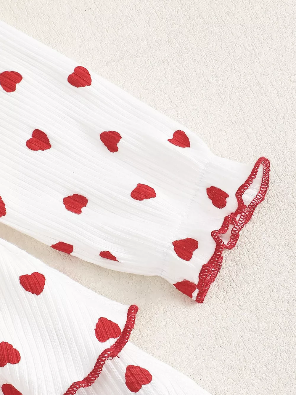 Children's Heart Print Tiered Dress and Belt Set, image 5