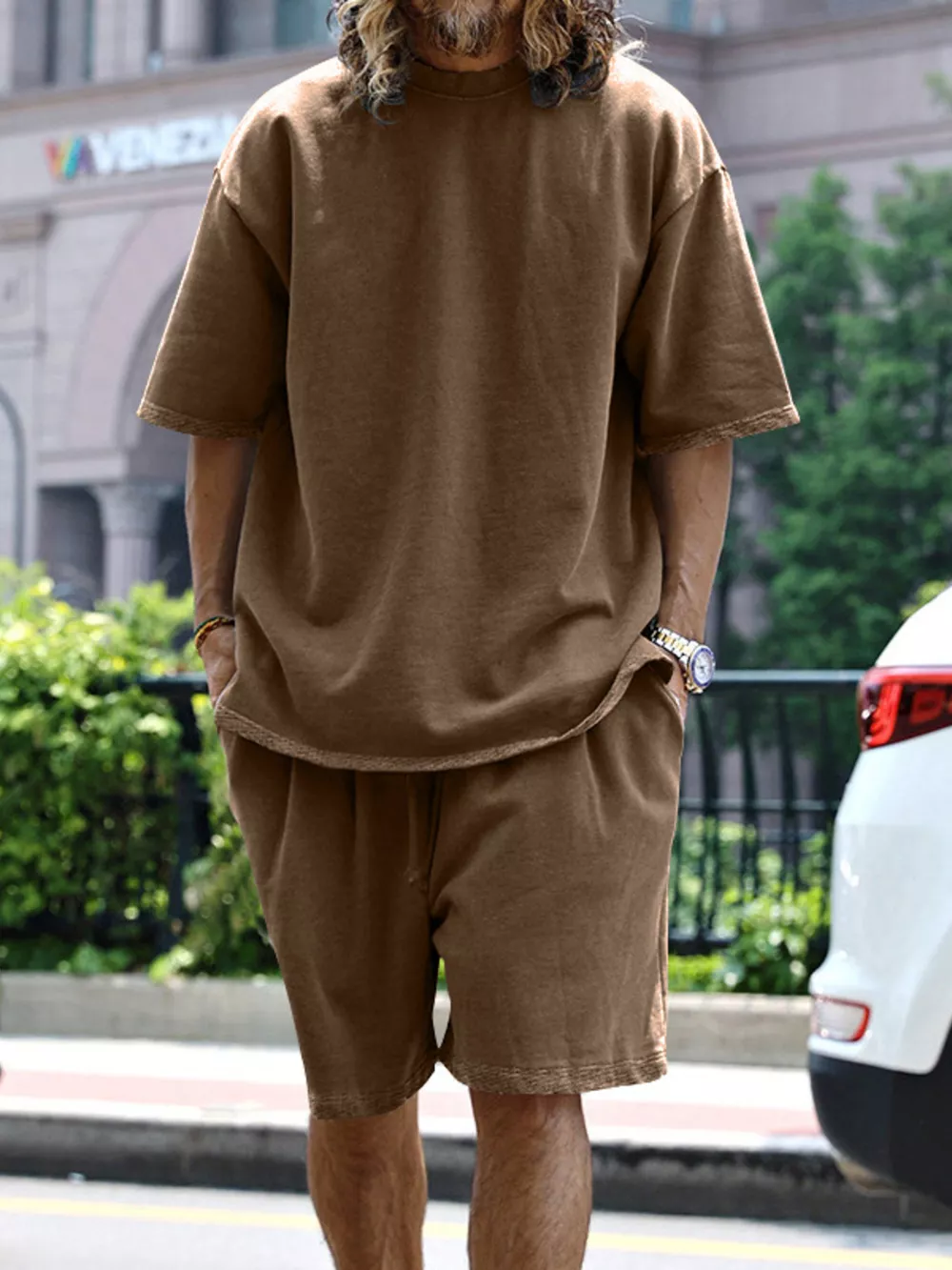 Men's Full Size Relaxed Fit T-Shirt & Shorts Set Plus Size, image 9