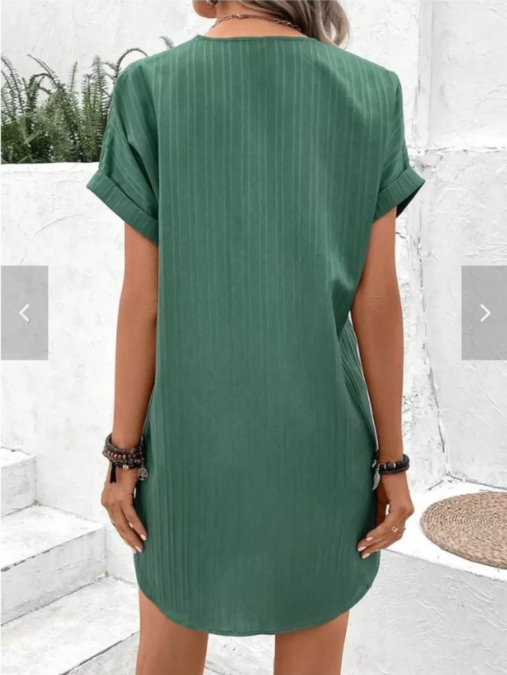 Full Size Casual V-Neck Short Sleeve Dress Plus Size, image 9