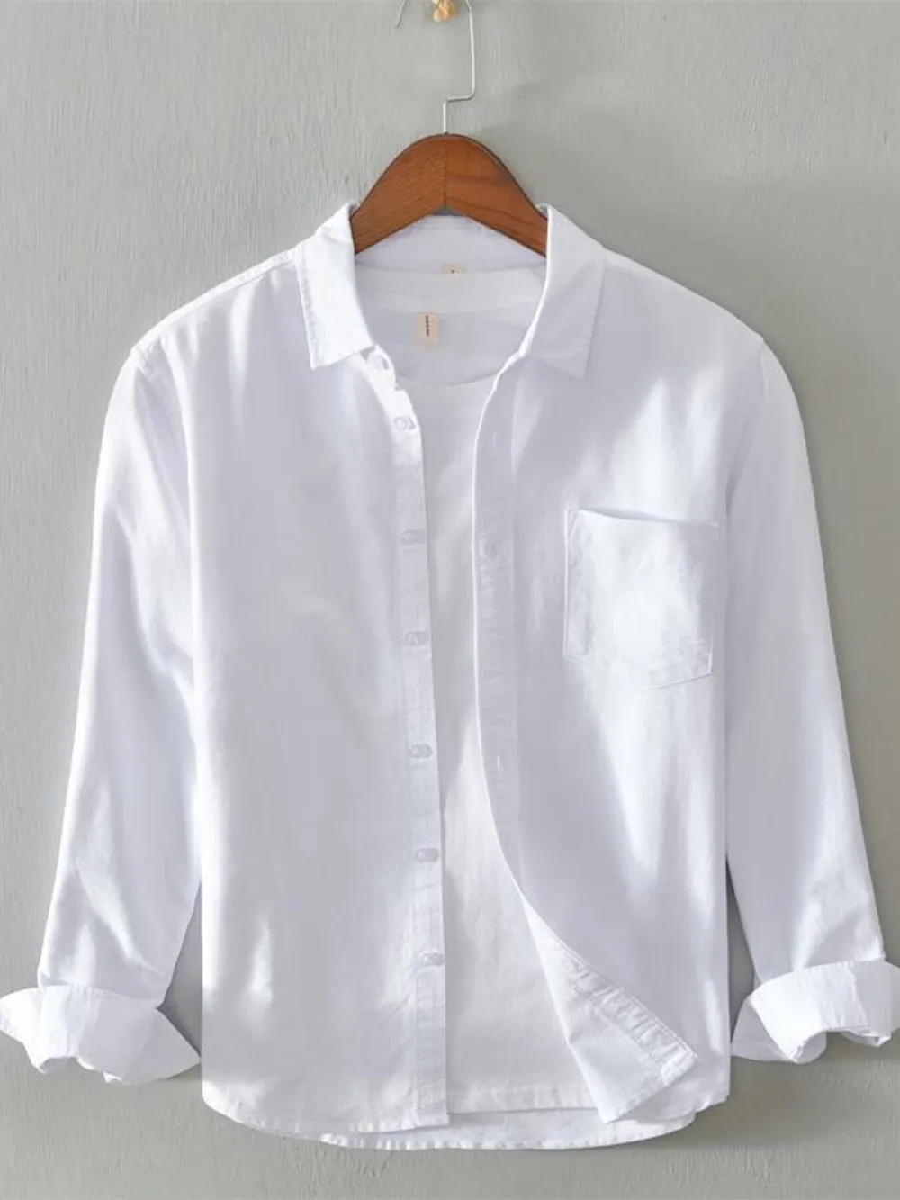 Men's Plus Size Long Sleeve Button Up Shirt, image 5