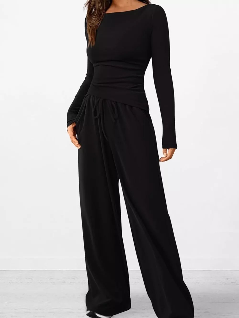 Long Sleeve Top and Wide Leg Pants Set, image 31