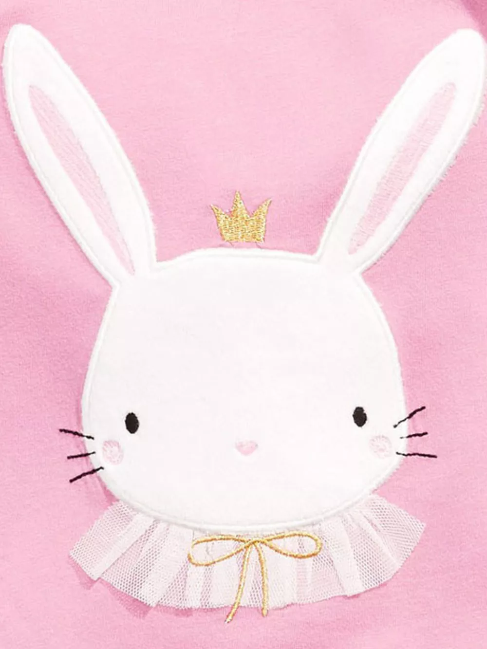 Children's Cute Bunny Applique Round Neck T-Shirt, image 3