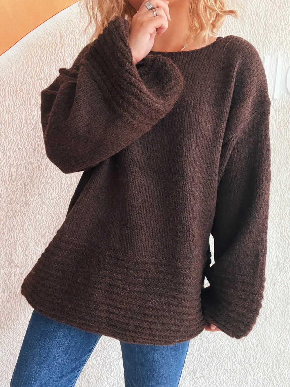 Relaxed Fit Round Neck Sweater, image 6