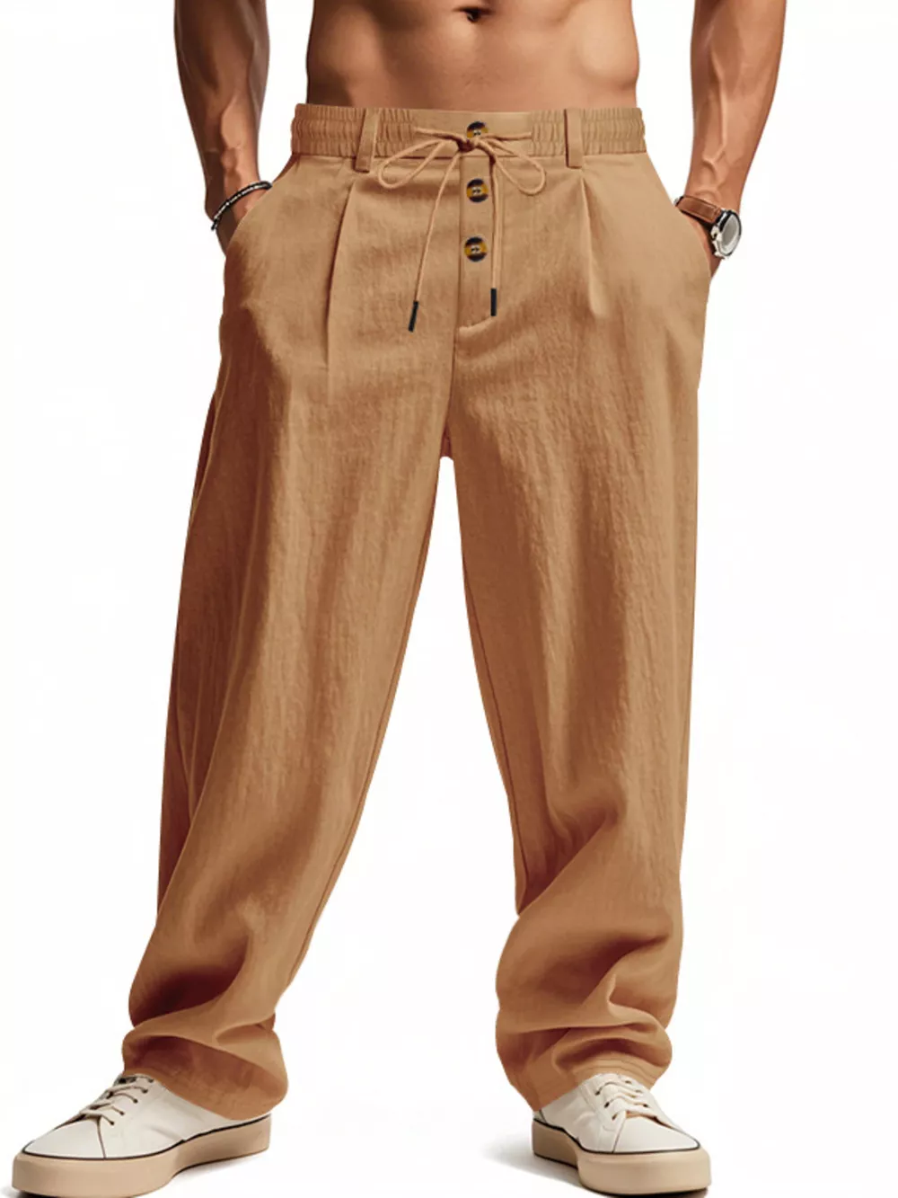 Men's Full Size Drawstring Loose Fit Pants Plus Size, image 16