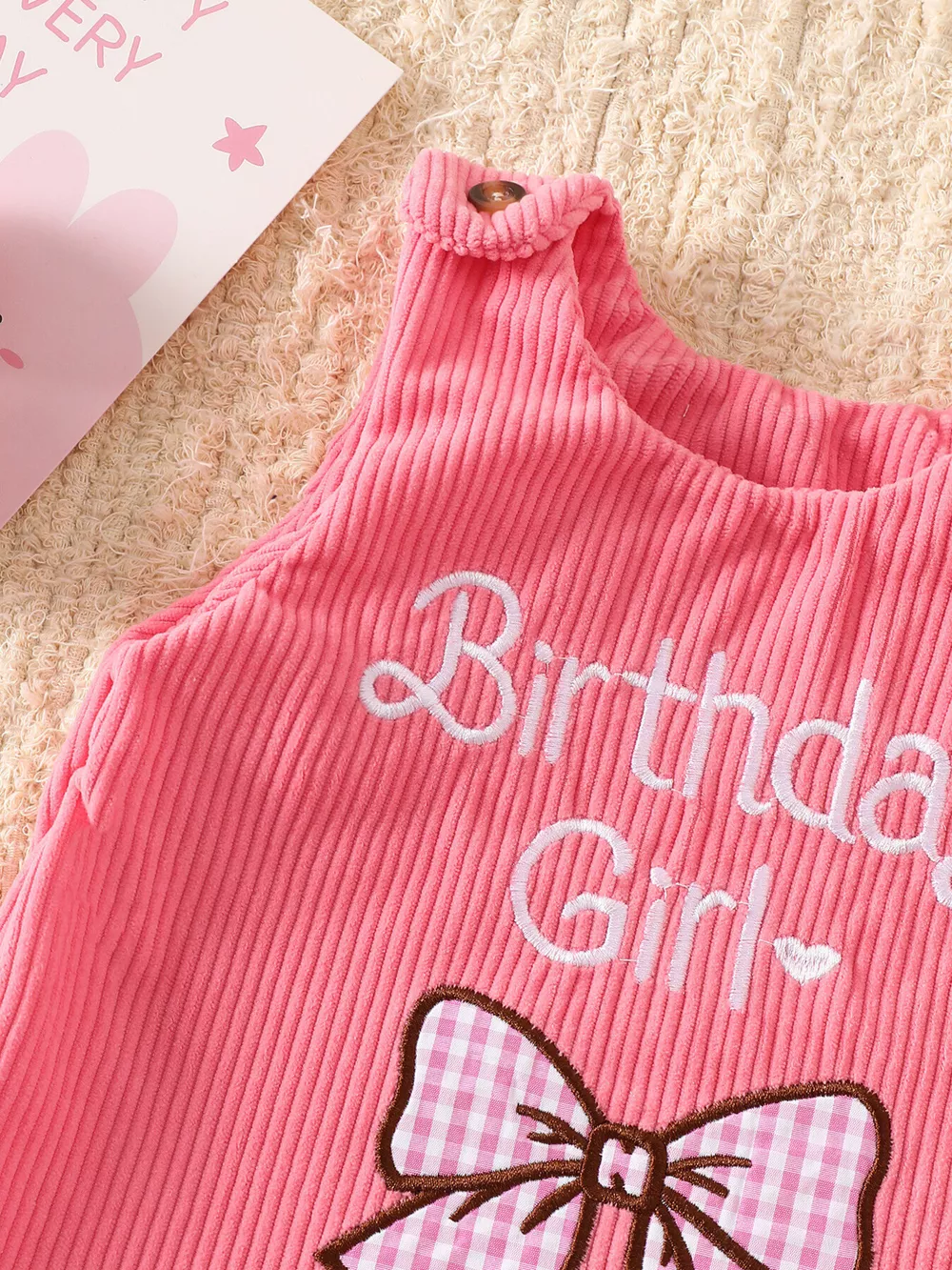 Children's Plaid Hem Corduroy Sleeveless Dress, image 14