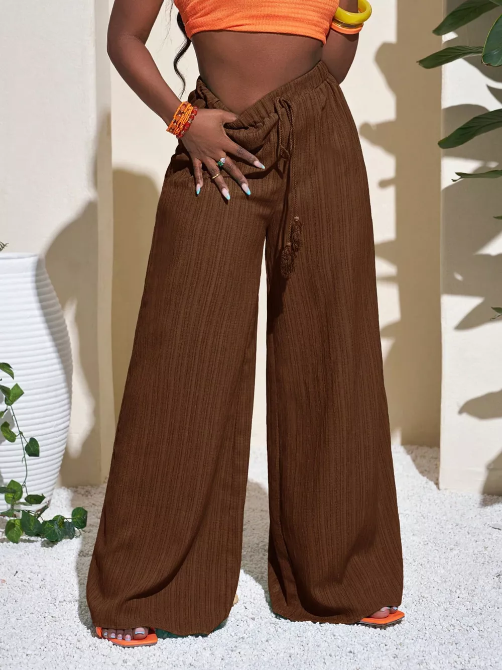 Wide-Leg Pants with Drawstring, image 8