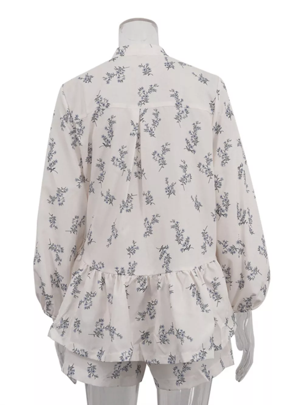 Floral Print Balloon Sleeve Top and Shorts Set, image 8