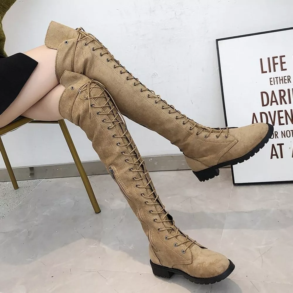 Lace-Up Over-the-Knee Boots, image 8