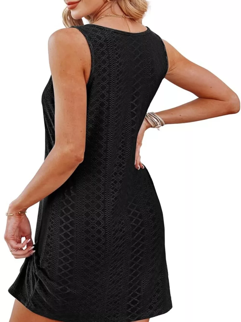 Sleeveless Knotted Hem Tank Dress, image 22