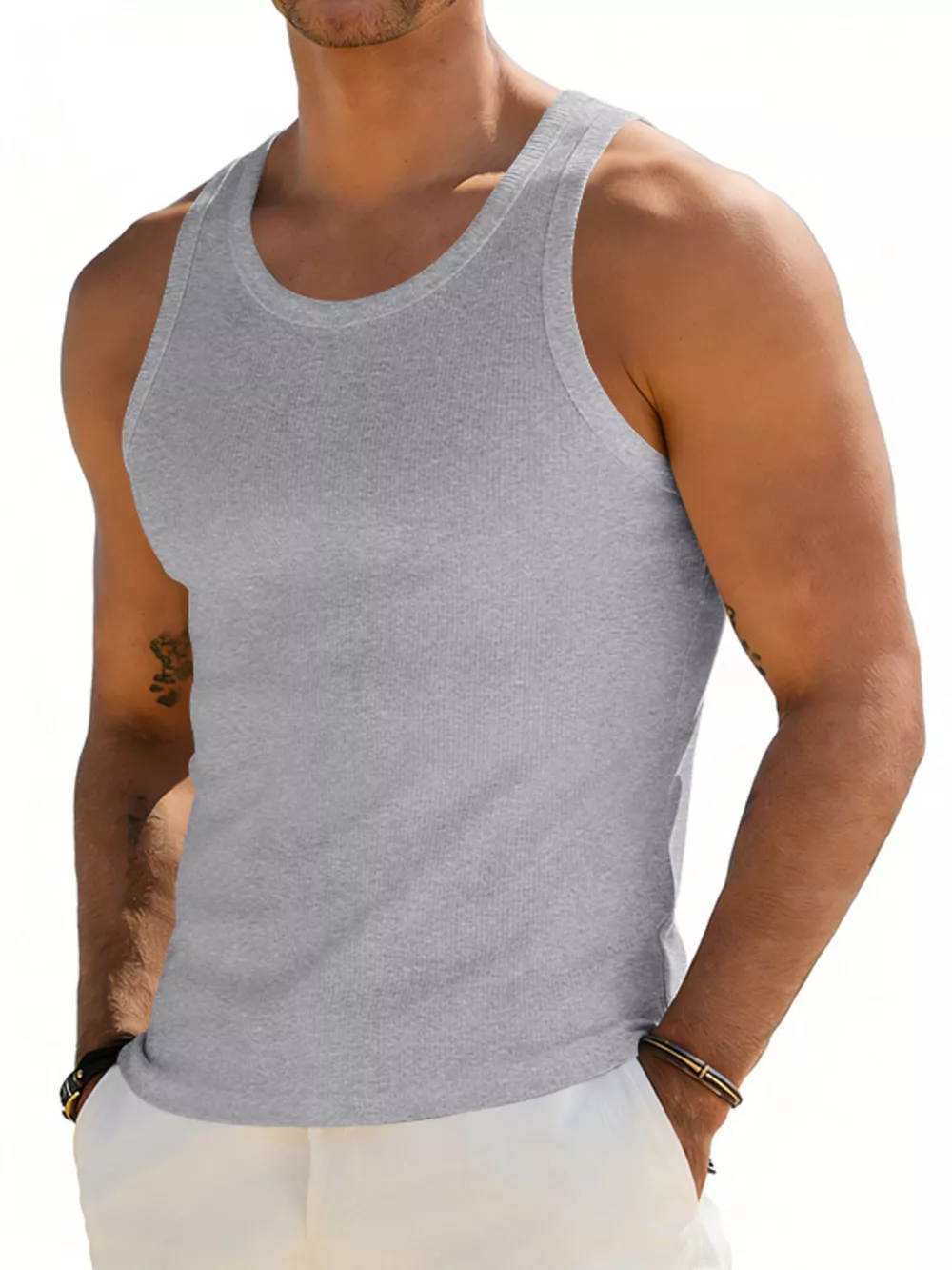 Men's Full Size Round Neck Tank Plus Size, image 5