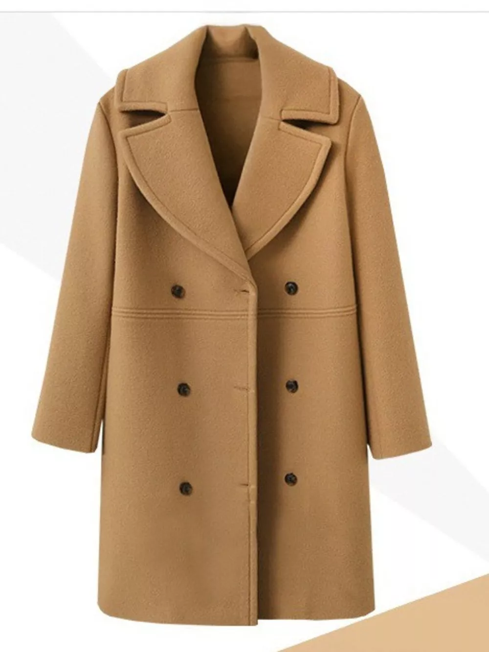 Double-Breasted Long Sleeve Coat, image 10