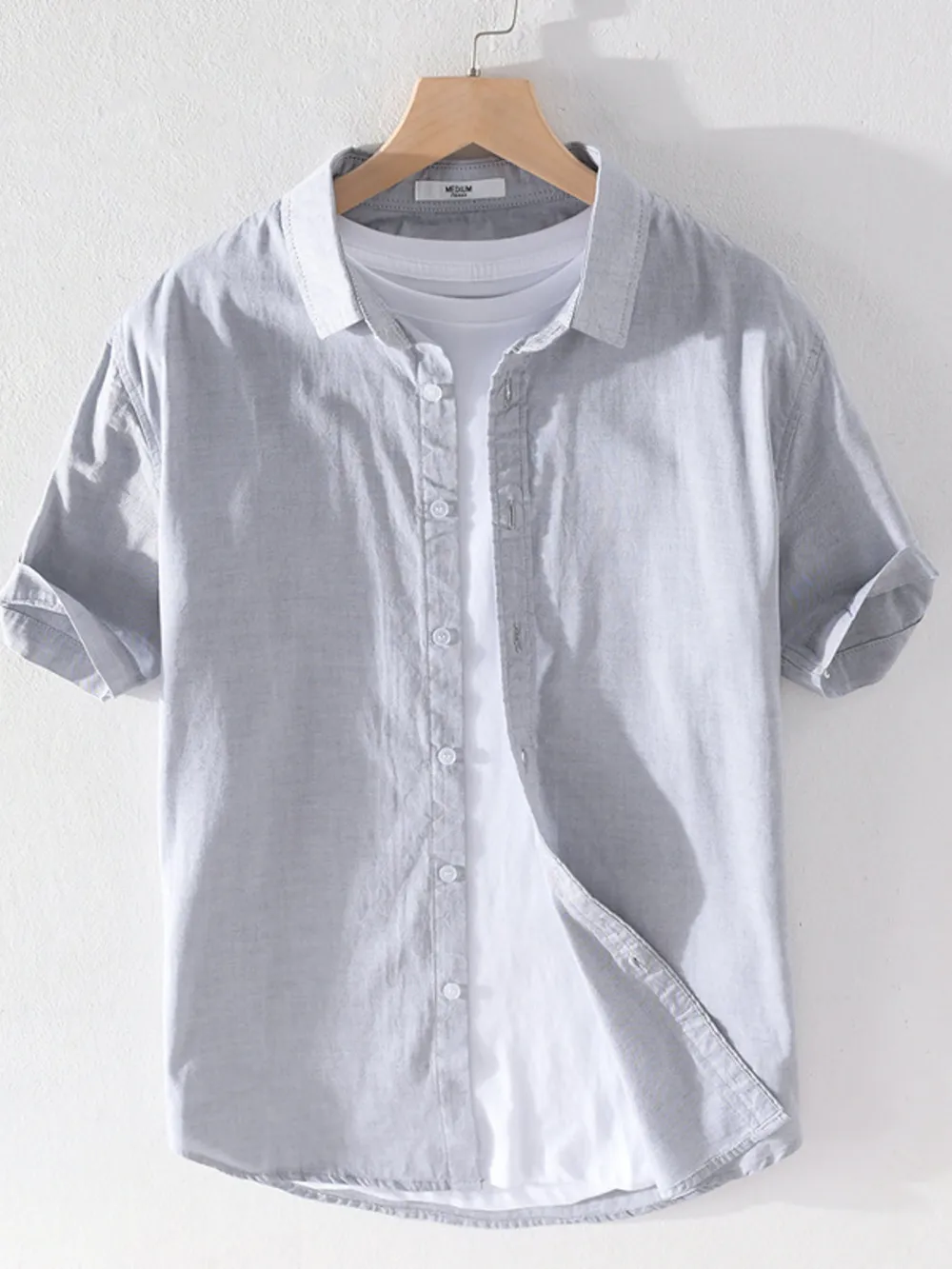 Men's Plus Size Short Sleeve Button-Up Shirt, image 2