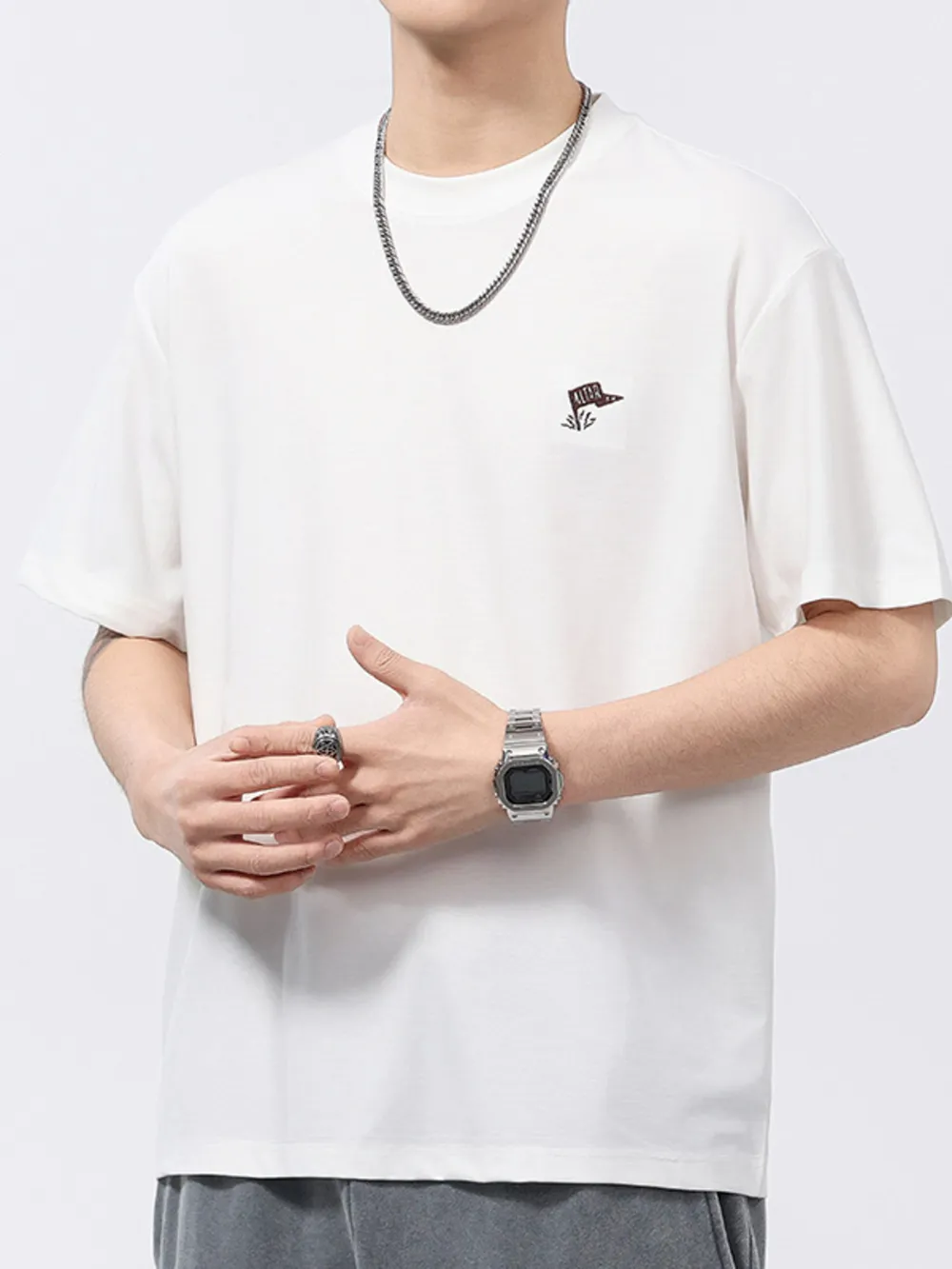 Men's Plus Size Round Neck Short Sleeve T-Shirt, image 3