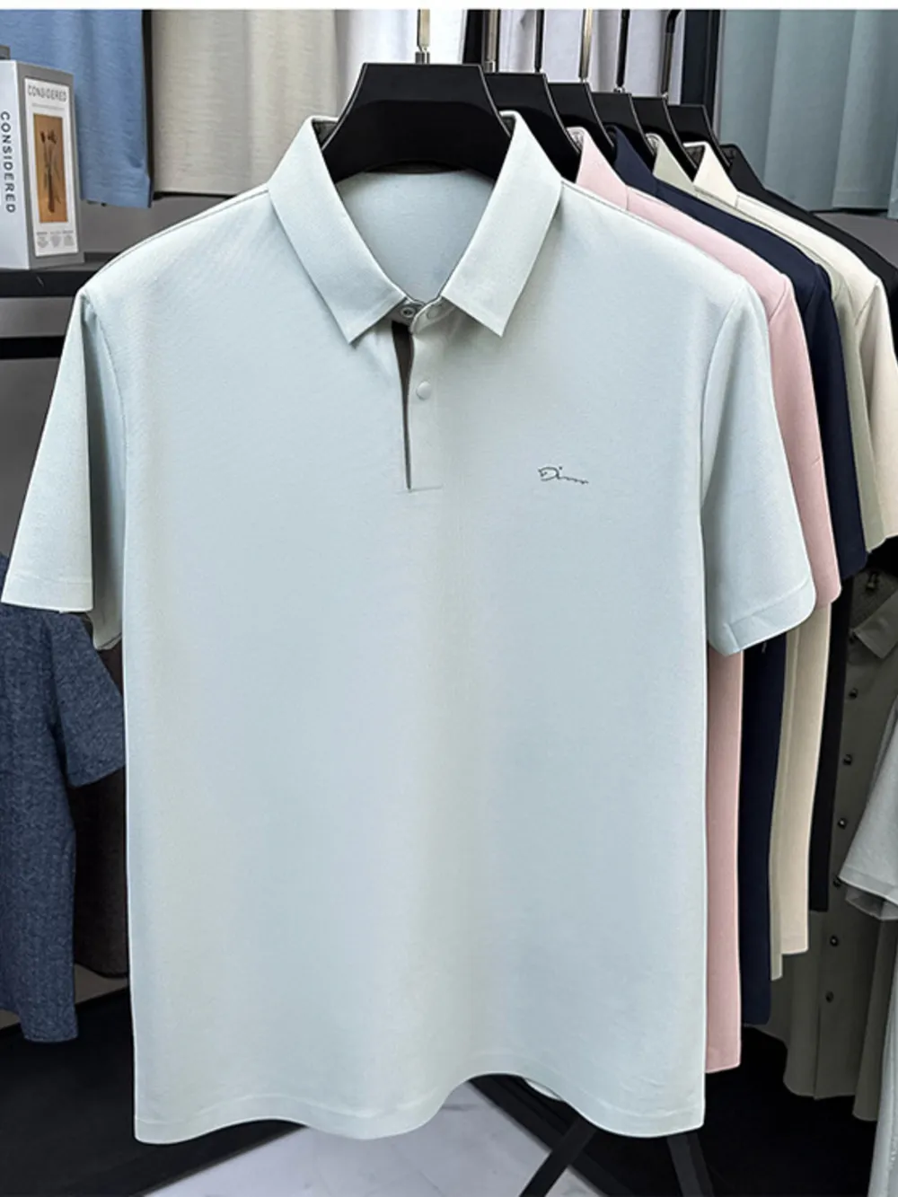 Men's Plus Size Button Detail Short Sleeve Polo, image 5