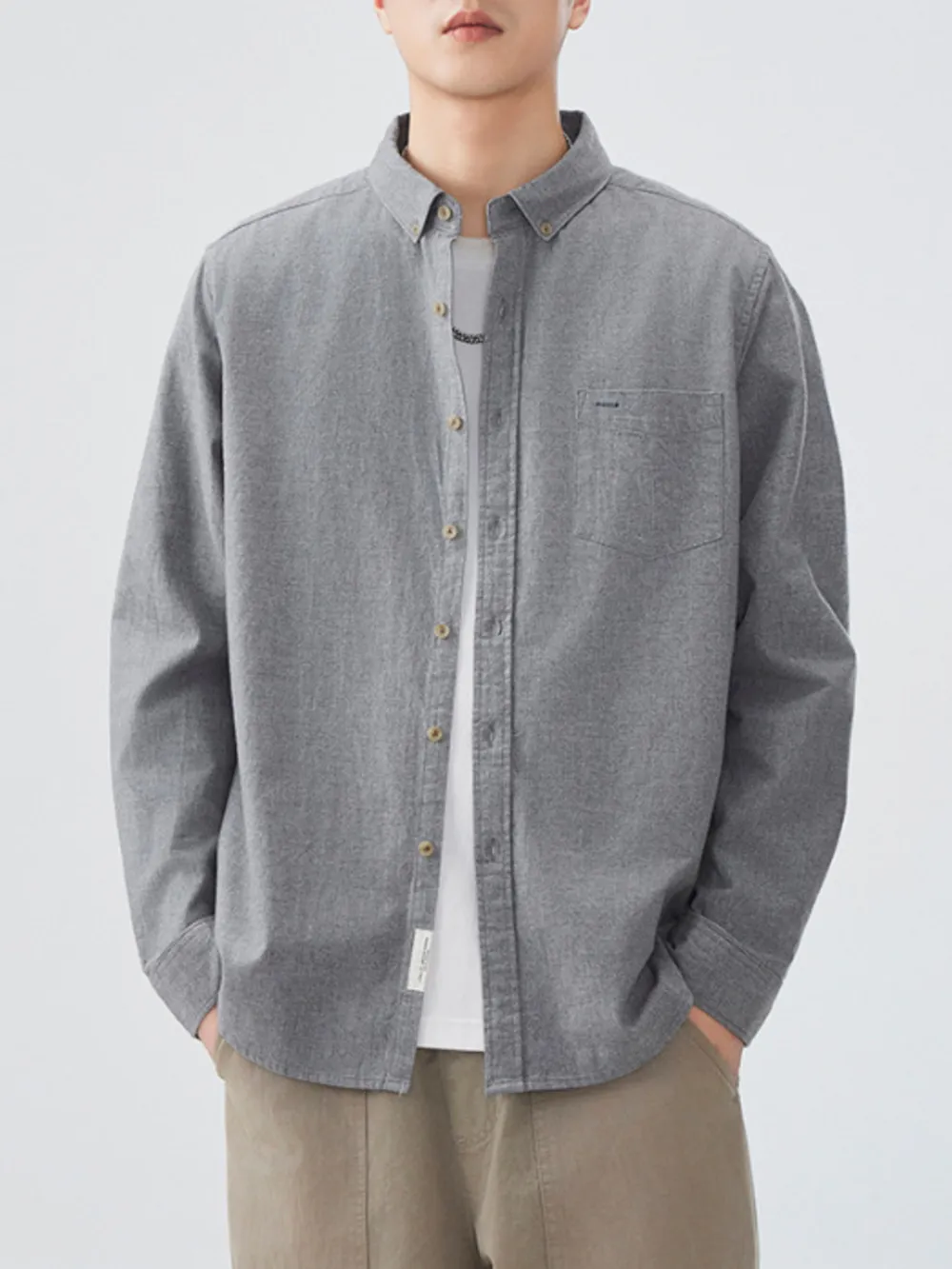 Men's Plus Size Button Up Long Sleeve Shirt, image 2