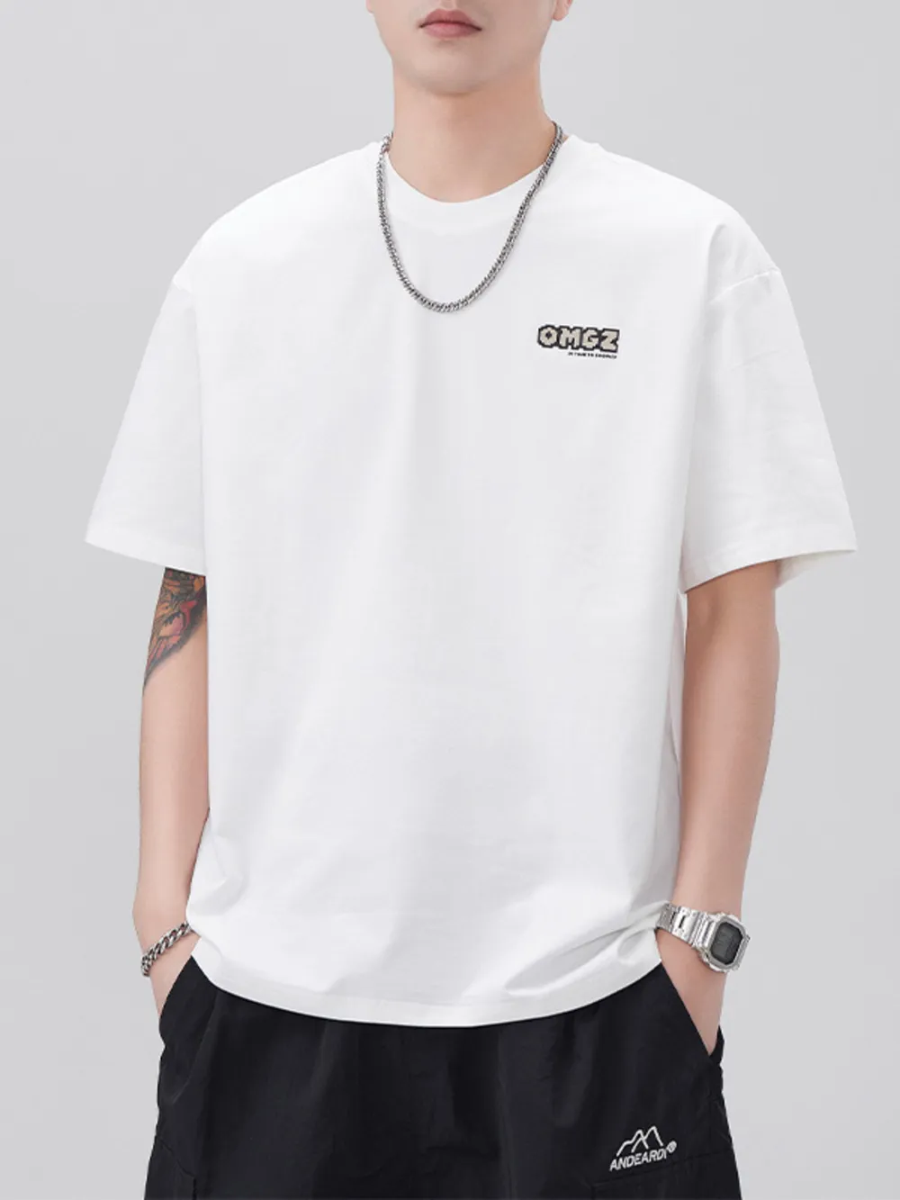 Men's Plus Size Round Neck Short Sleeve T-Shirt