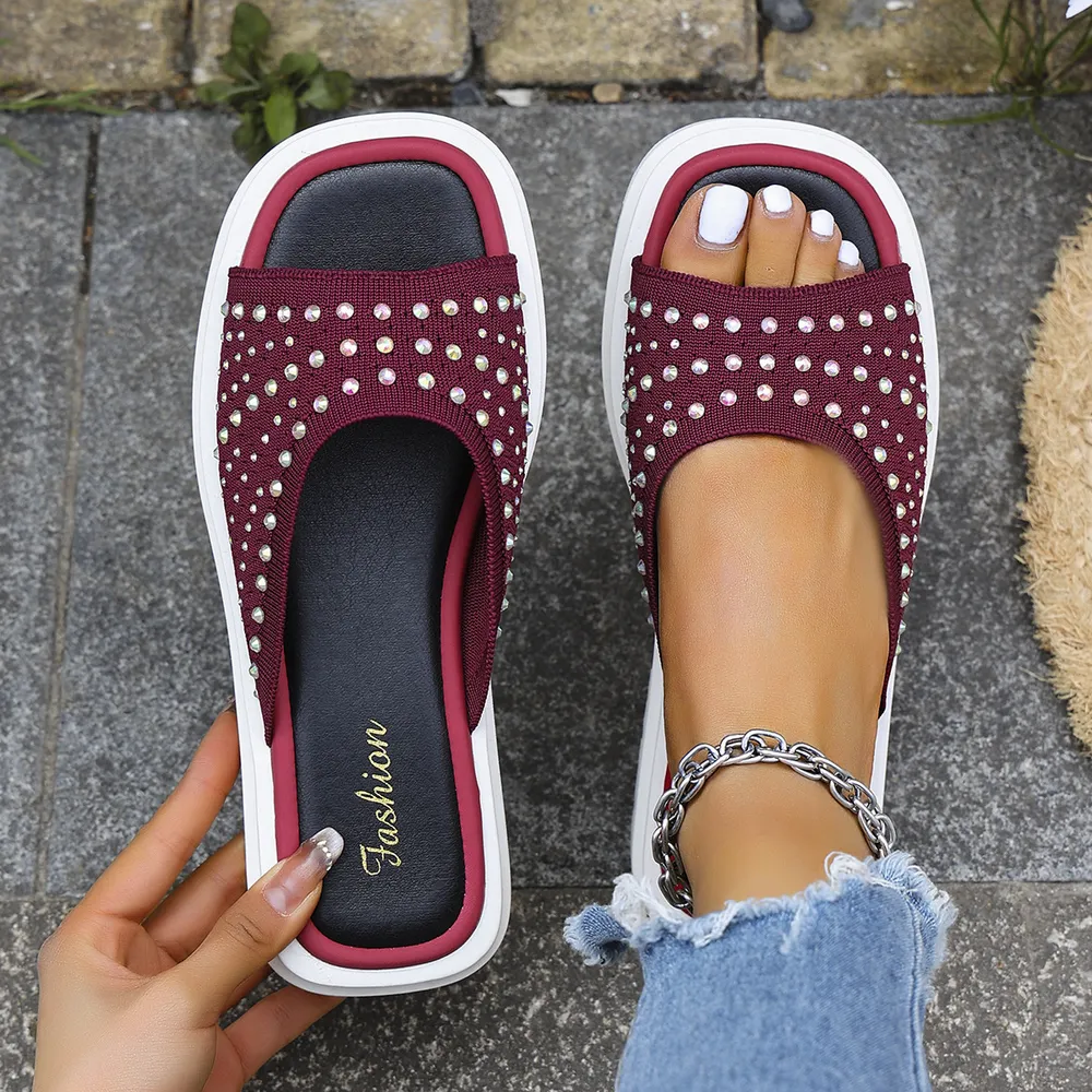 Rhinestone Open Toe Sandals, image 5