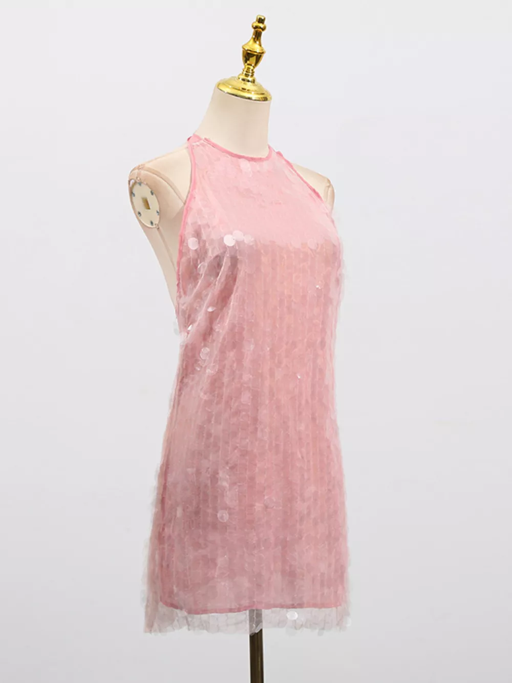 Sequin Halter Neck Mini Dress, image 5