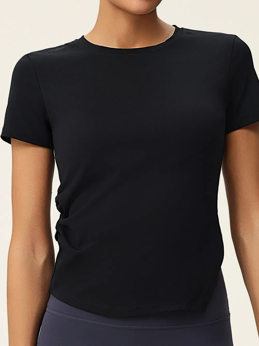 Full Size Slit Round Neck Short Sleeve Active T-Shirt Plus Size, image 8