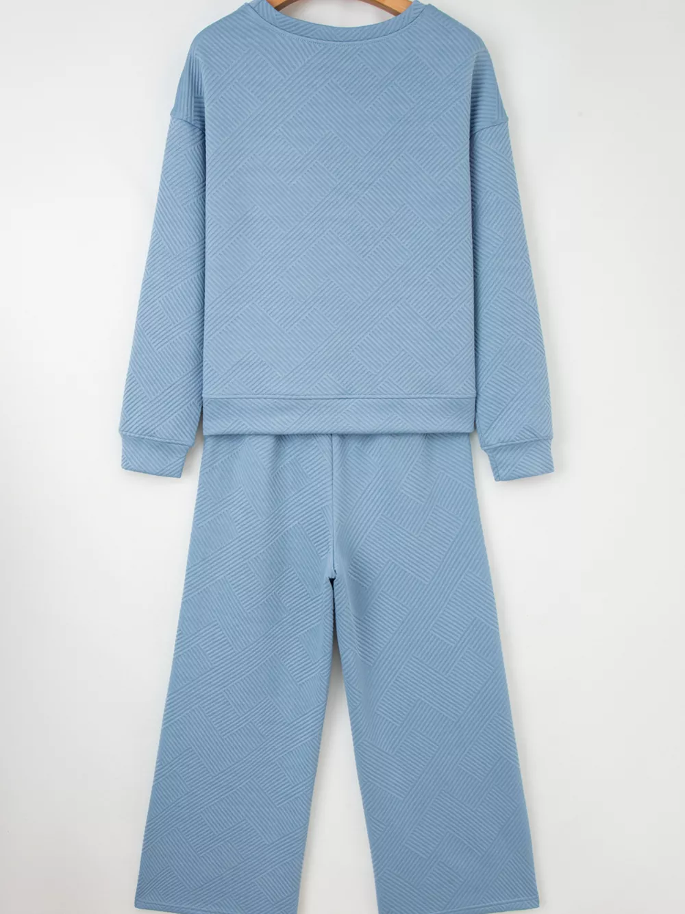 Loose Textured Top and Pants 2pcs Outfit Set, image 9