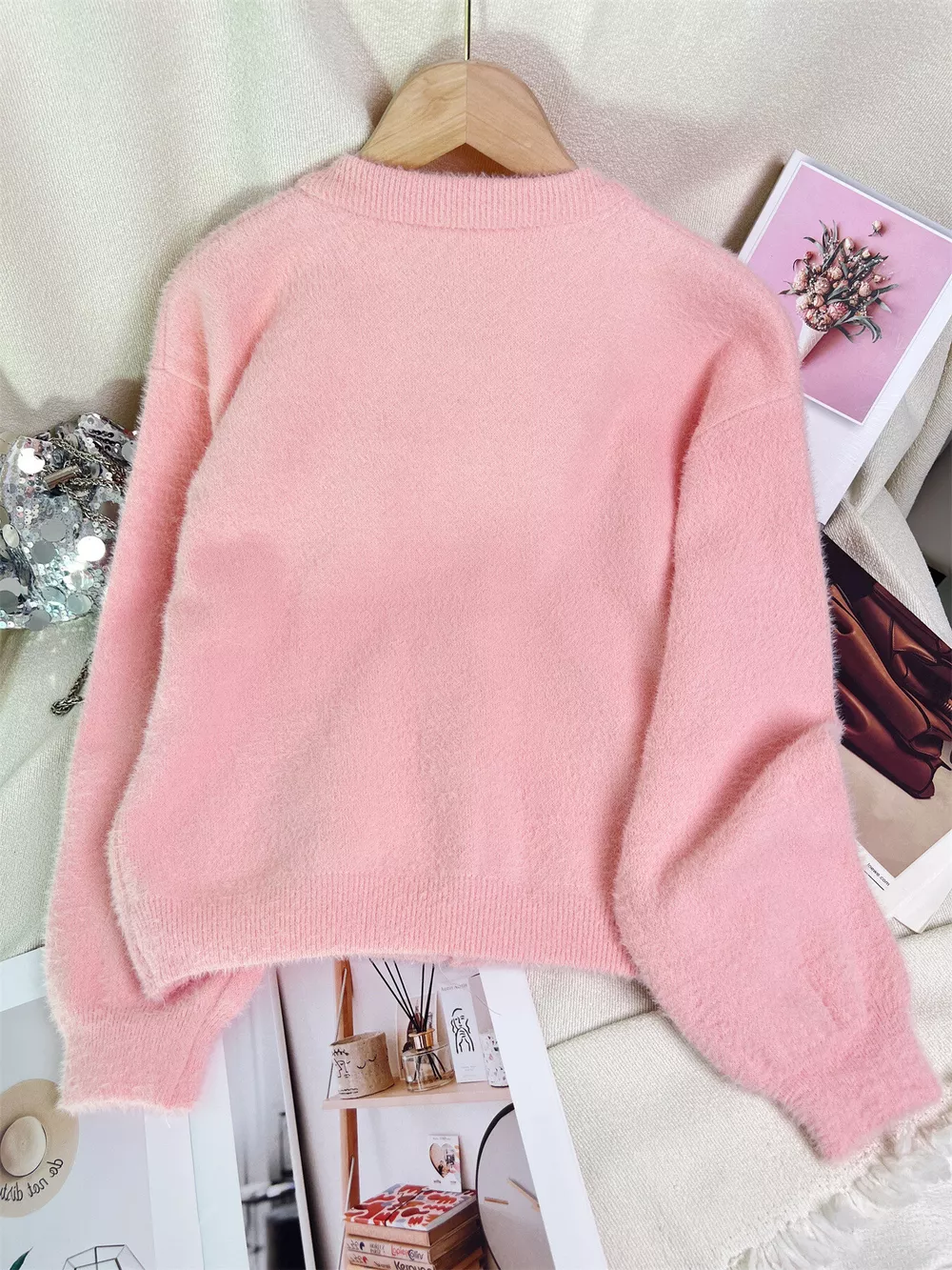 Fuzzy Knit Button Down Cardigan, image 27