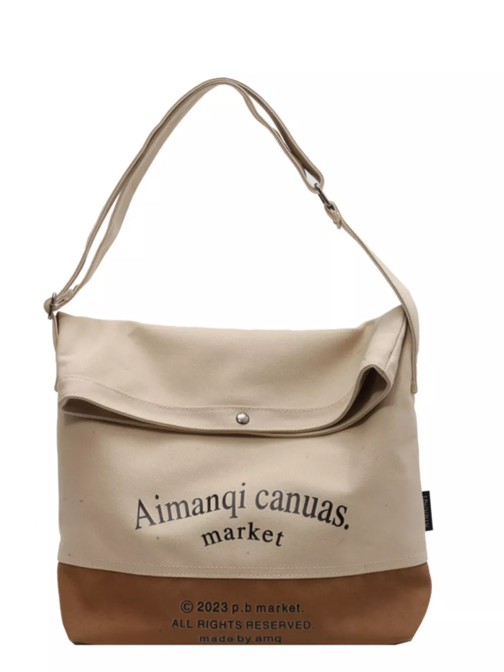 Color Block Canvas Shoulder Bag, image 6