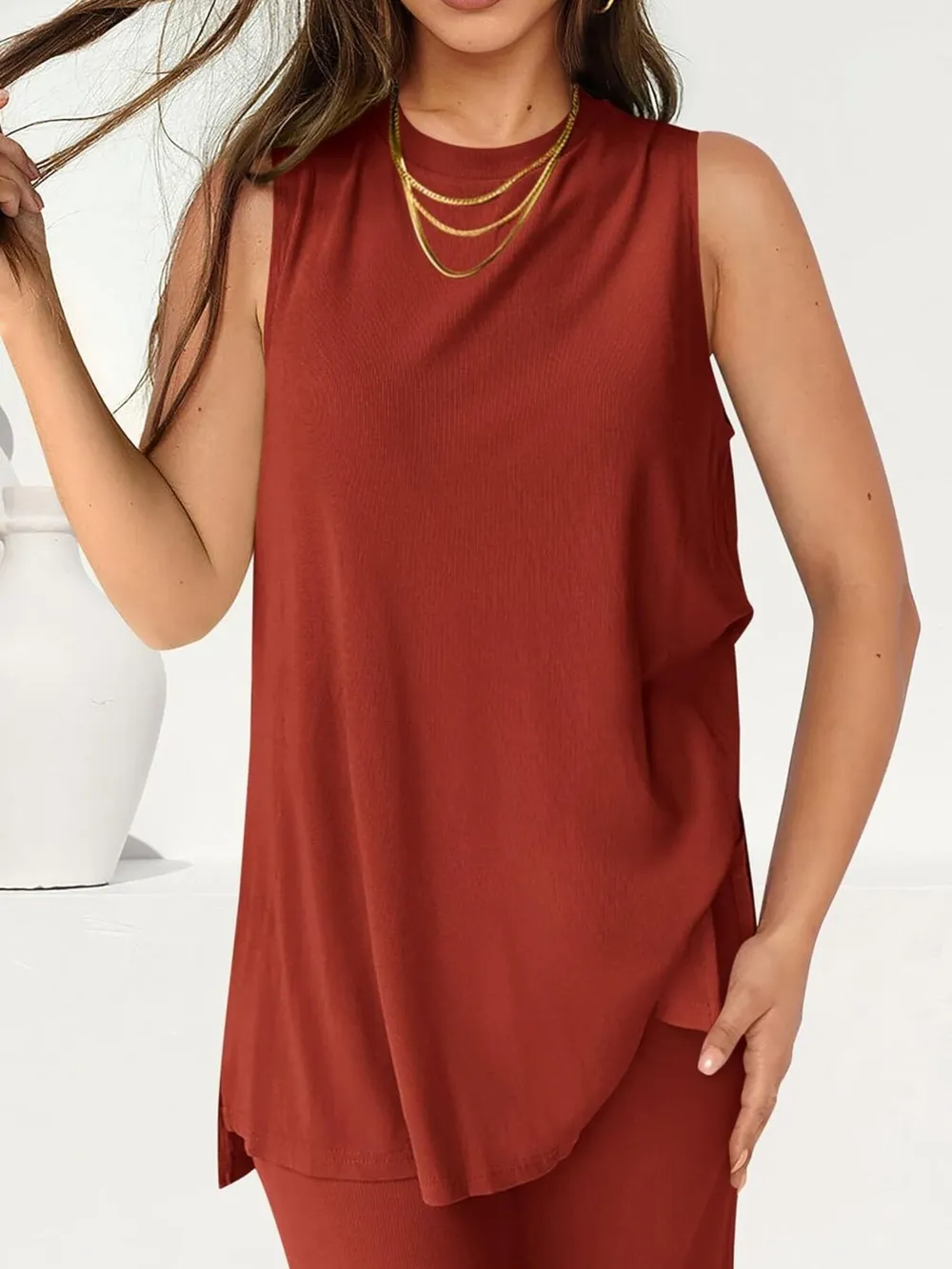 Round Neck Tank and Pants Set, image 13