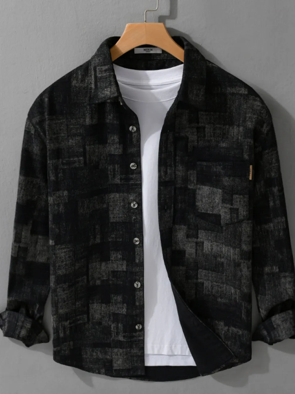 Men's Plus Size Vintage Plaid Button-Down Shirt