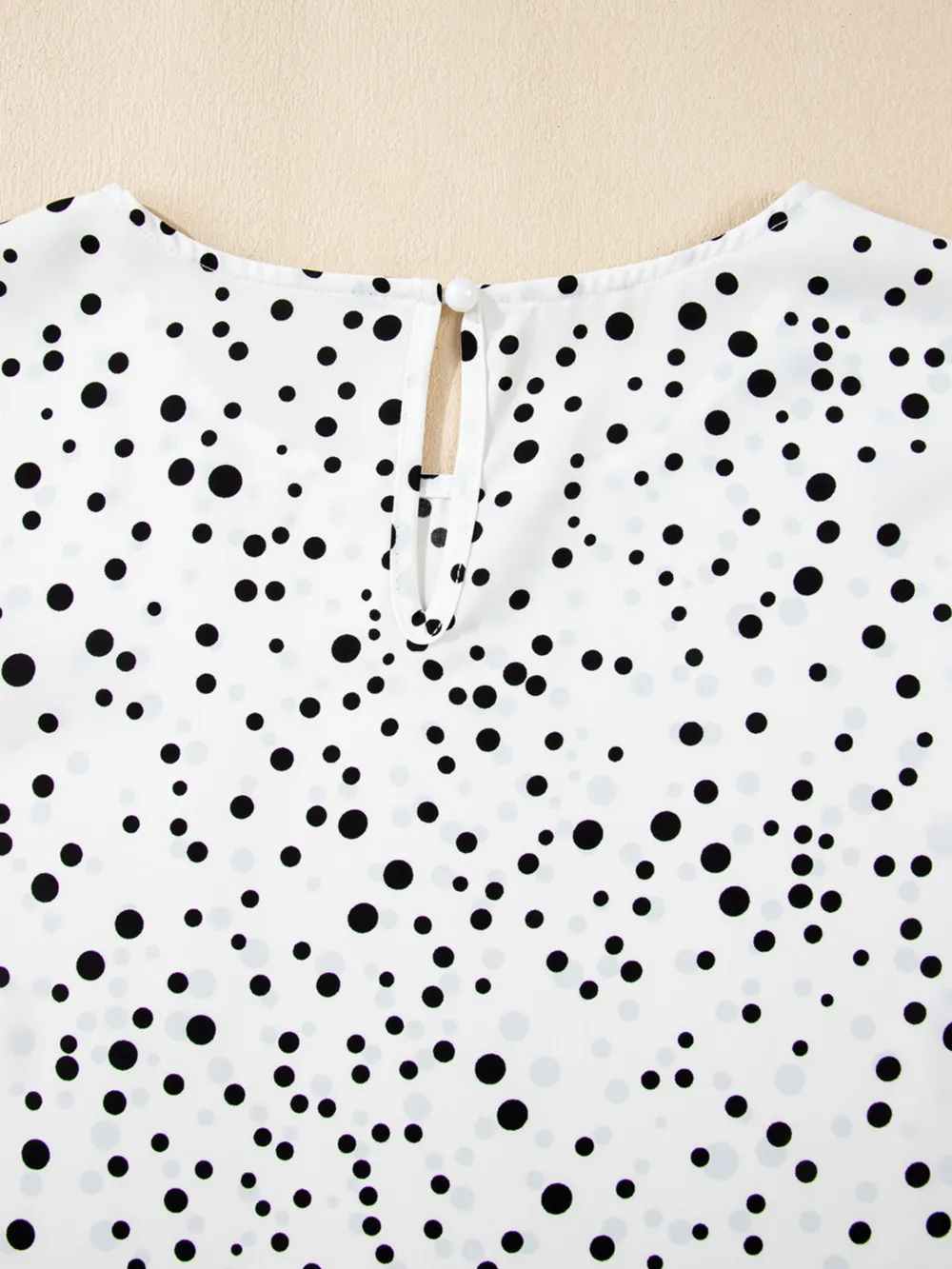 Polka Dot Layered Ruffled Short Sleeve Blouse, image 8