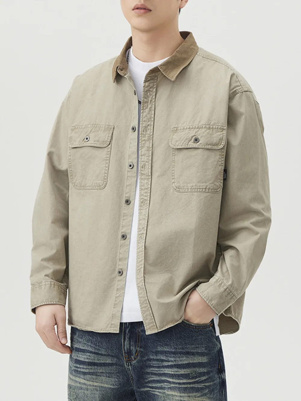 Men's Plus Size Button Up Long Sleeve Shirt, image 7