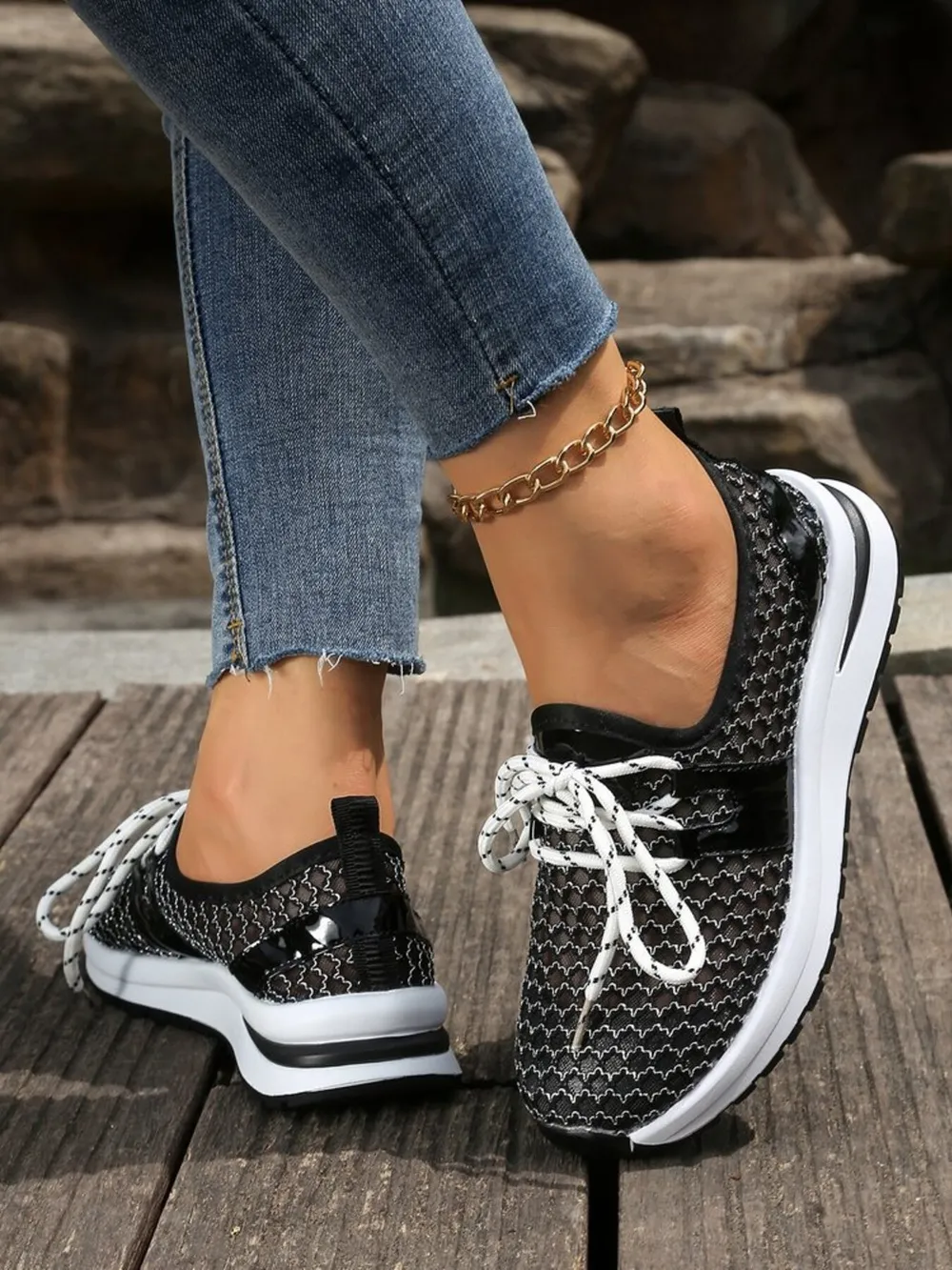 Breathable Mesh Lace-Up Athletic, image 6