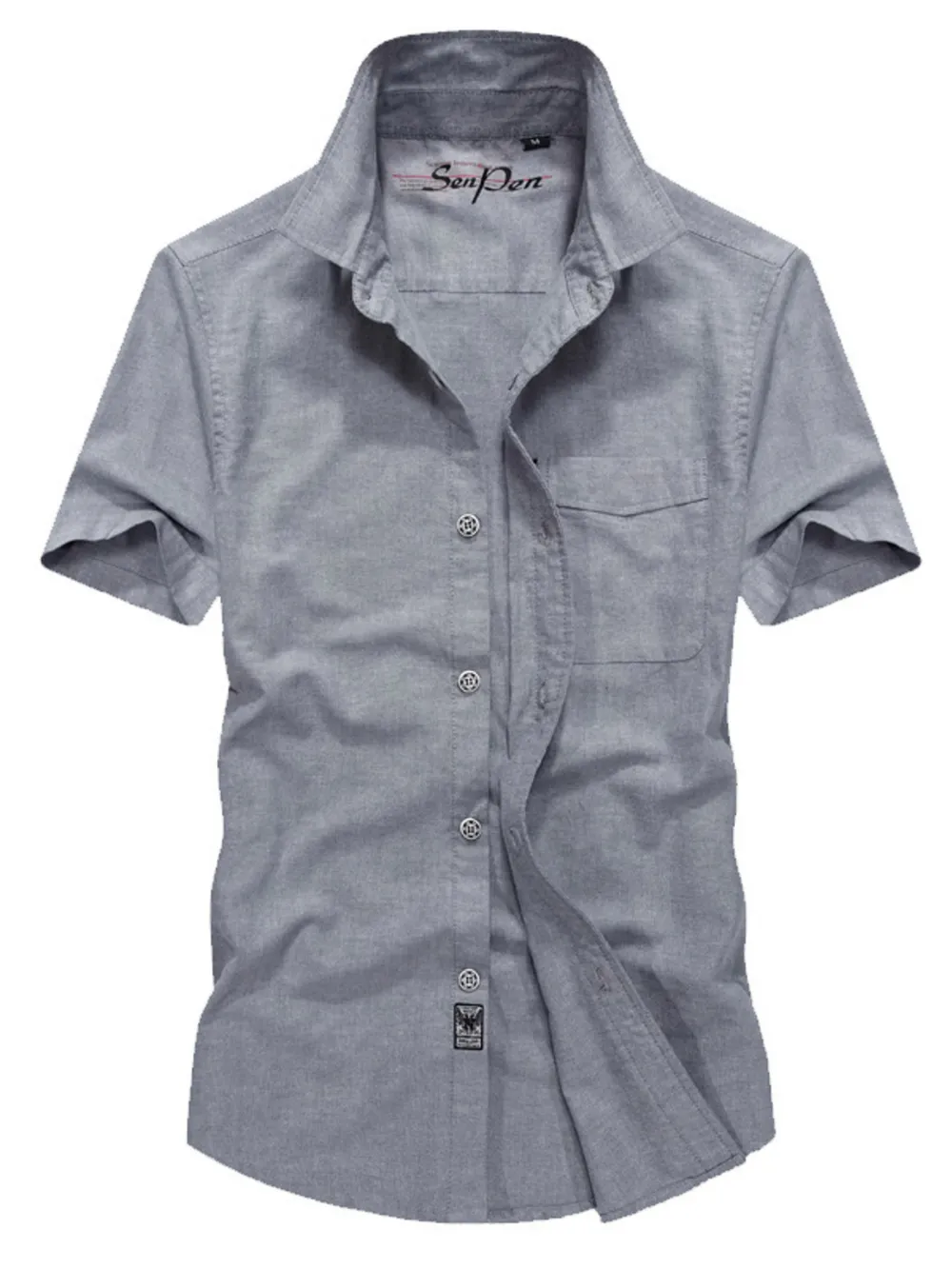 Men's Plus Size Casual Short Sleeve Button-Down Shirt, image 3