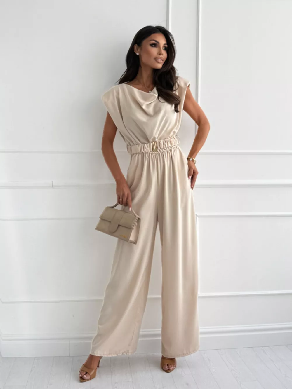 Cowl Neck Wide-Leg Jumpsuit, image 14
