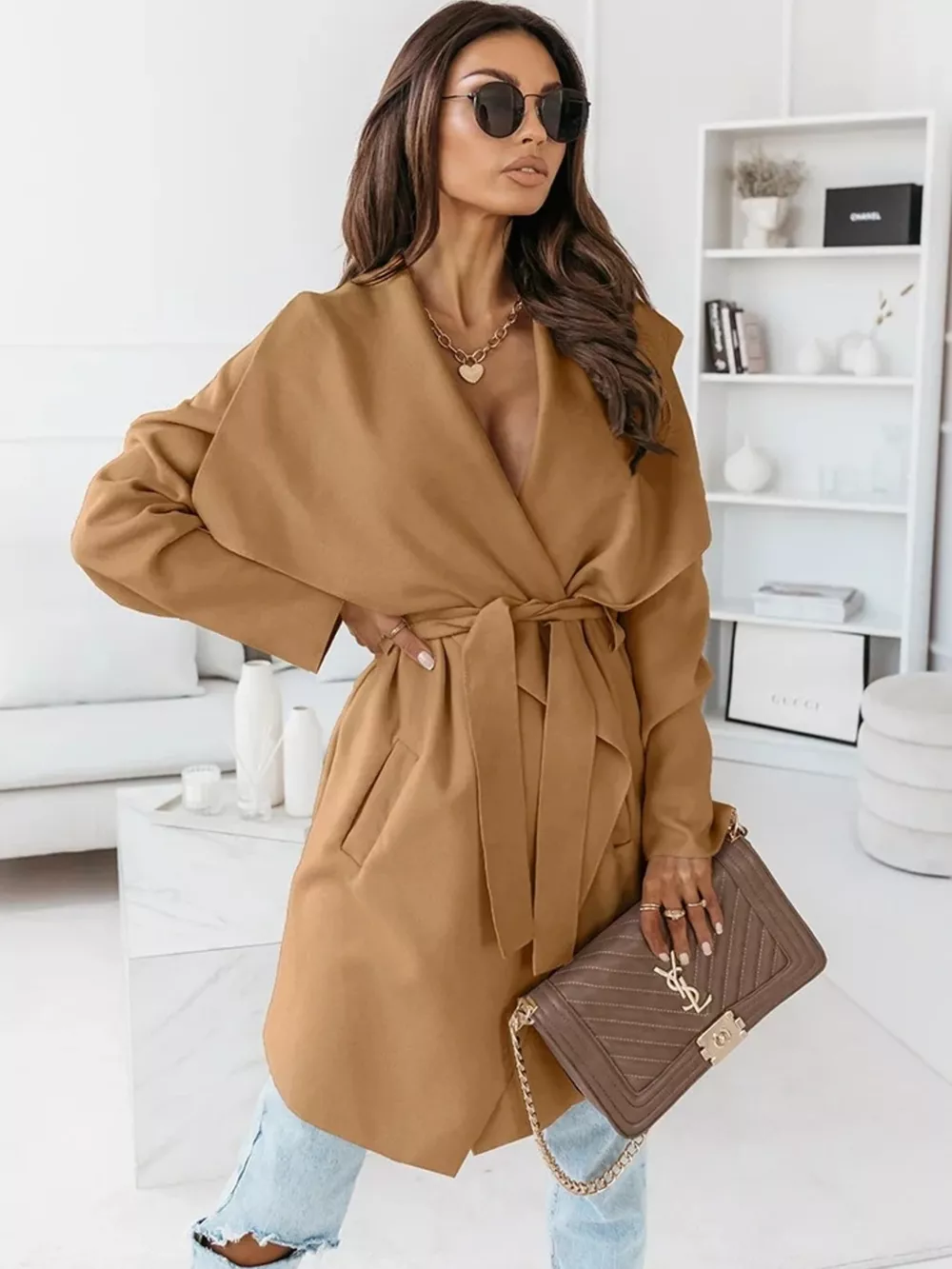 Tie Waist Long Sleeve Outerwear, image 5