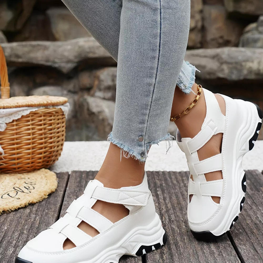 Cutout Round Toe Platform Sandals, image 6