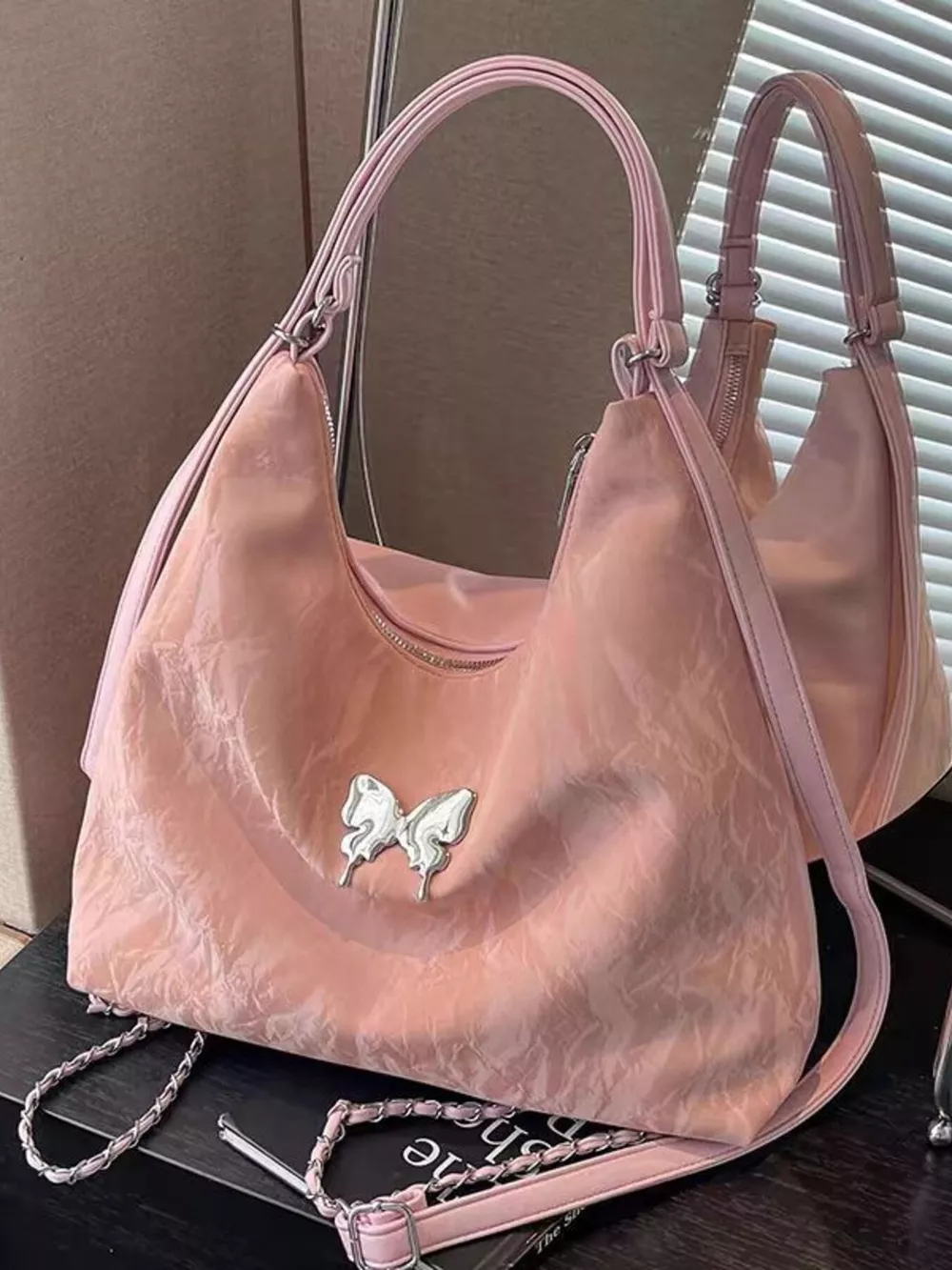 Butterfly Decor Convertible Shoulder Bag, image 5