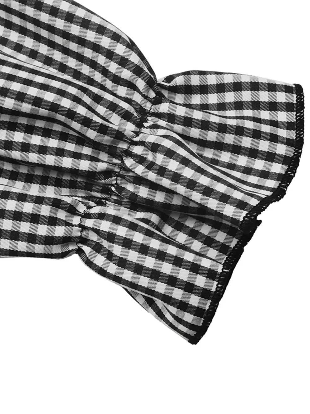 Gingham Lace-Trim V-Neck Long Sleeve A-Line Maxi Dress, image 9