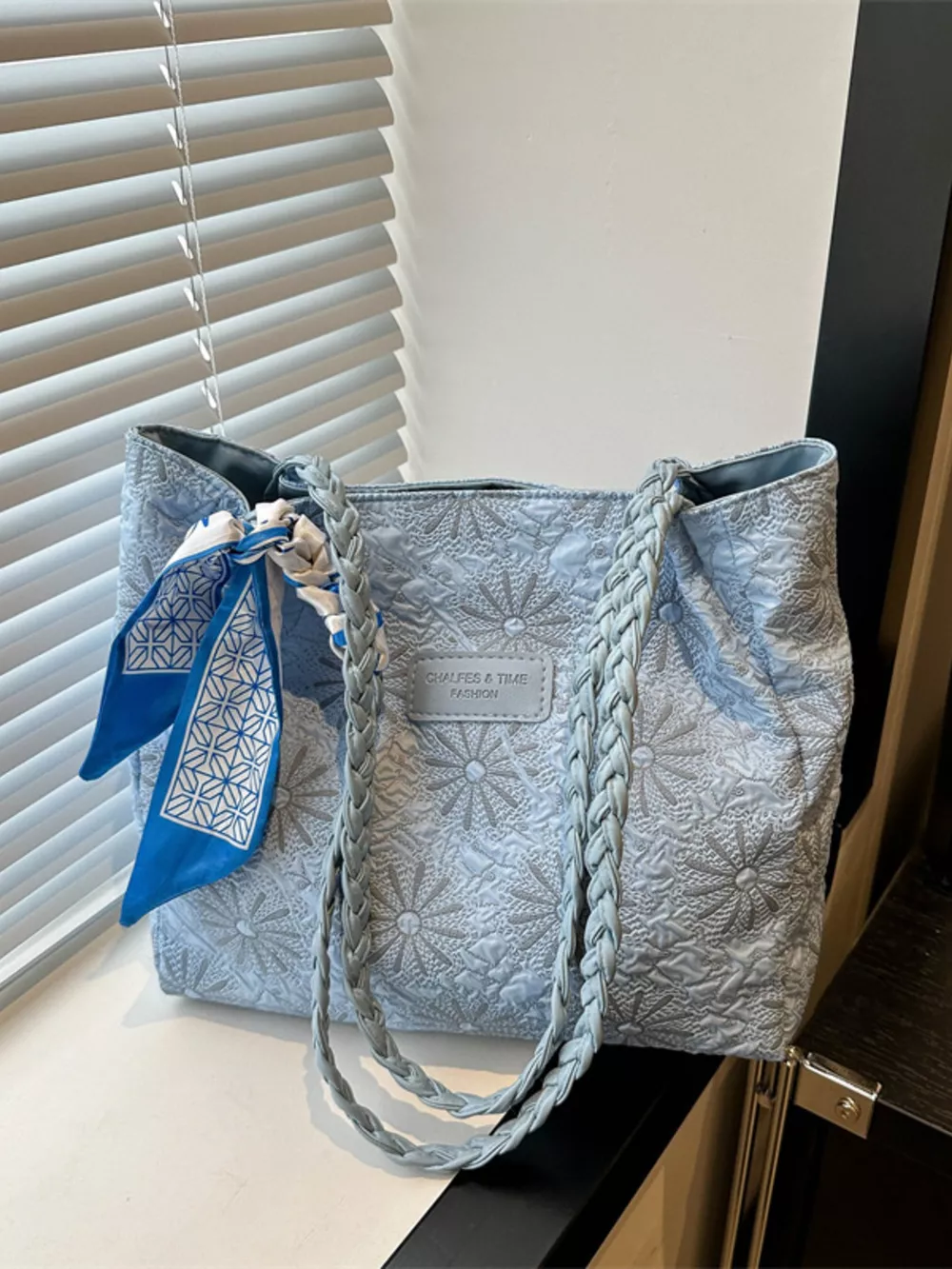 Braided Handle Tote Bag, image 4