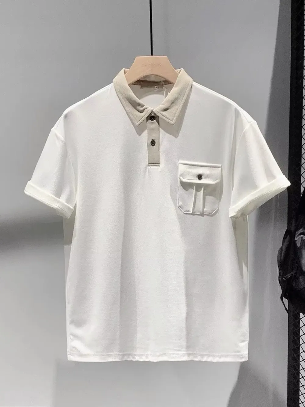 Men's Button Detail Short Sleeve Polo, image 4