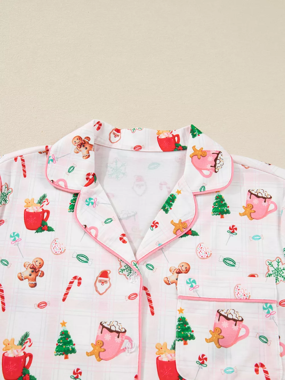 Christmas Spirit Cute Holiday Print Short Sleeve Shirt and Pants 2pcs Pajama Set, image 13