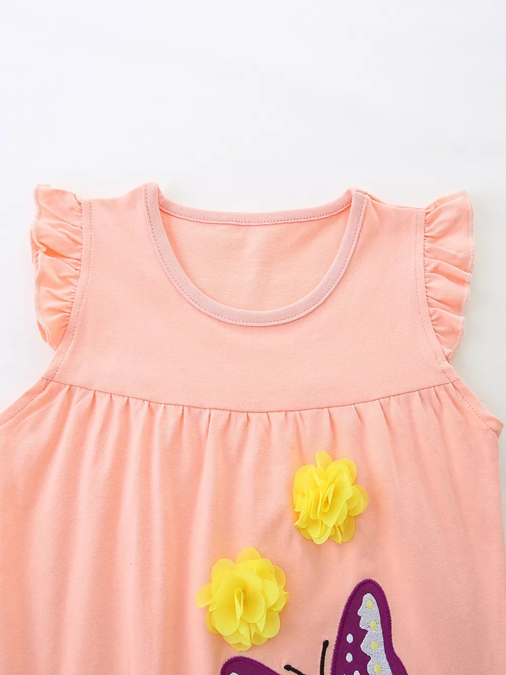 Children's Butterfly Ruffle Sleeve Top & Shorts Set, image 3