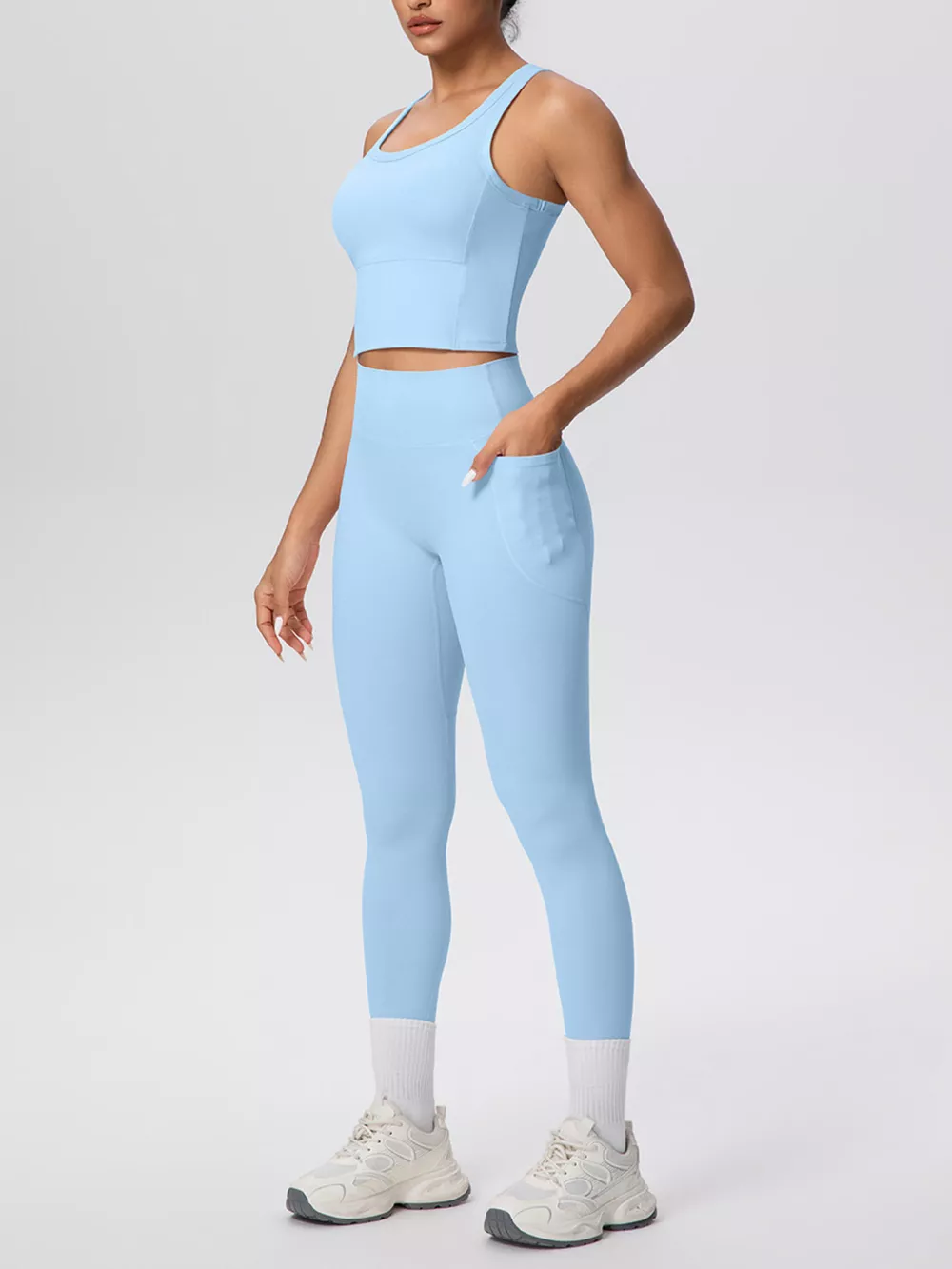Scoop Neck Tank and High-Waisted Leggings Active Set, image 10