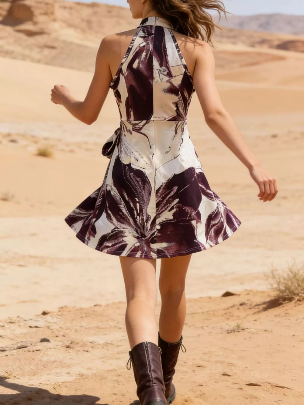 Printed Sleeveless Mini Dress, image 4